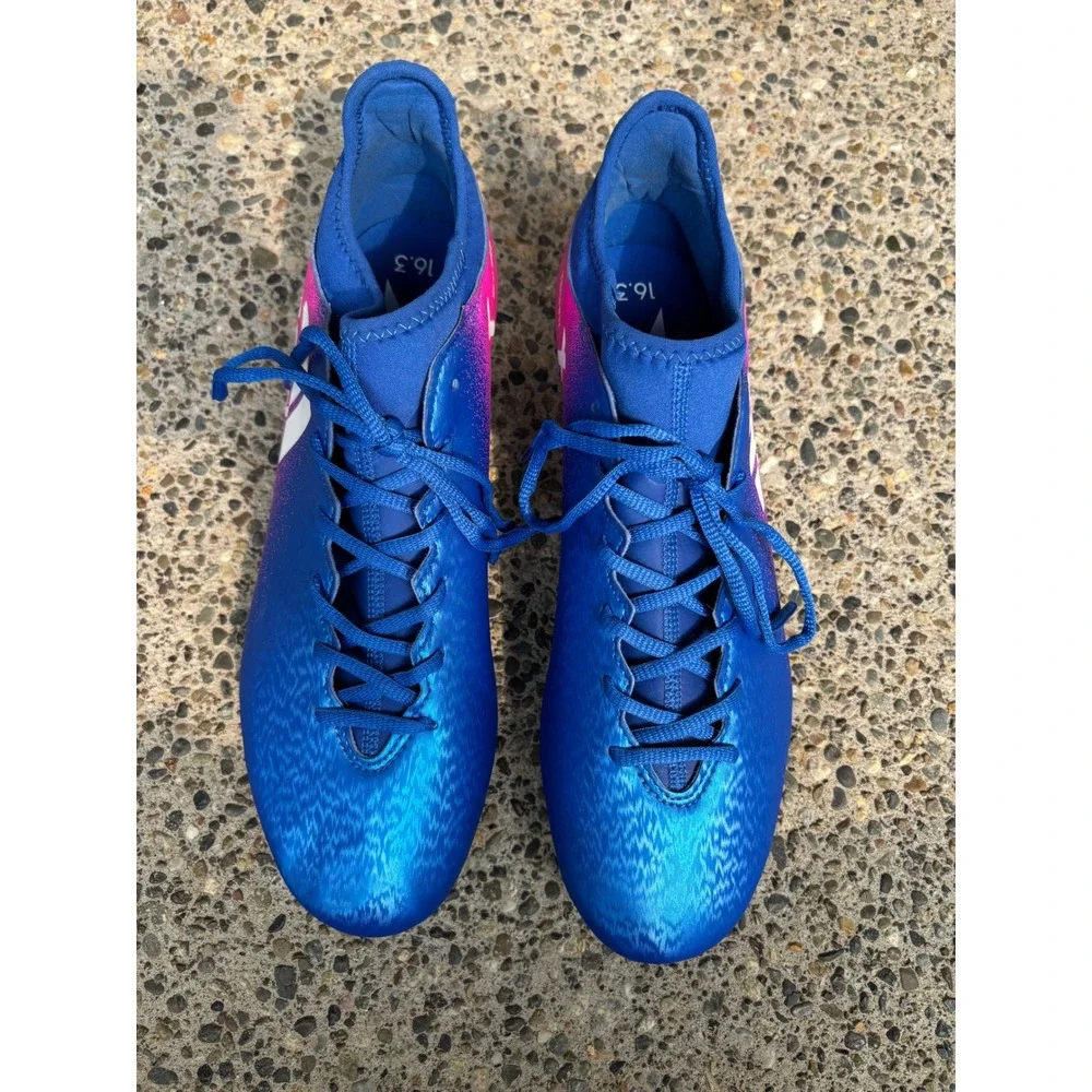 Adidas X 16.3 FG Techfit Mens Soccer Cleats Blue Pink BB5641 Size 12.5